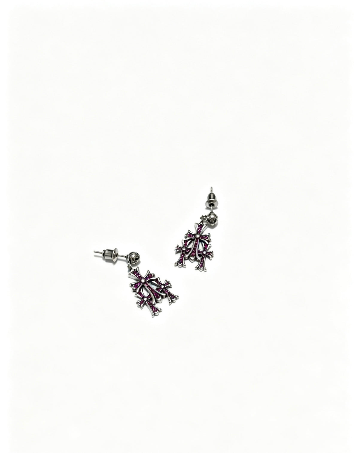 Signature Emblem Statement Earrings in Polished Metal-Tone – Design 020 close-up detail