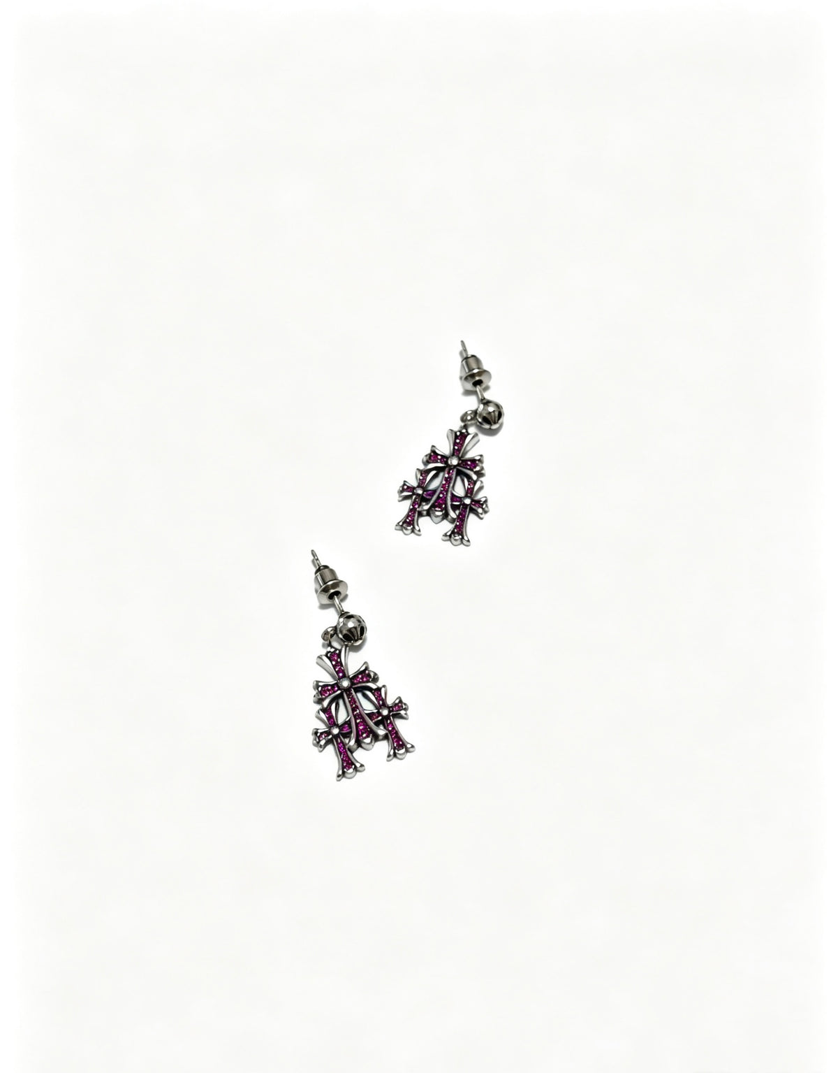 Cross Statement Earrings in Metal-Tone – Design 11 side detail