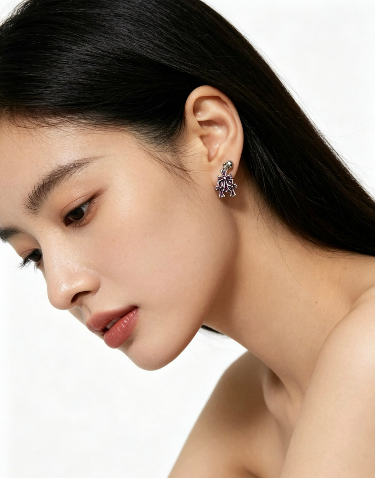Signature Emblem Statement Earrings in Polished Metal-Tone – Design 020 front product view