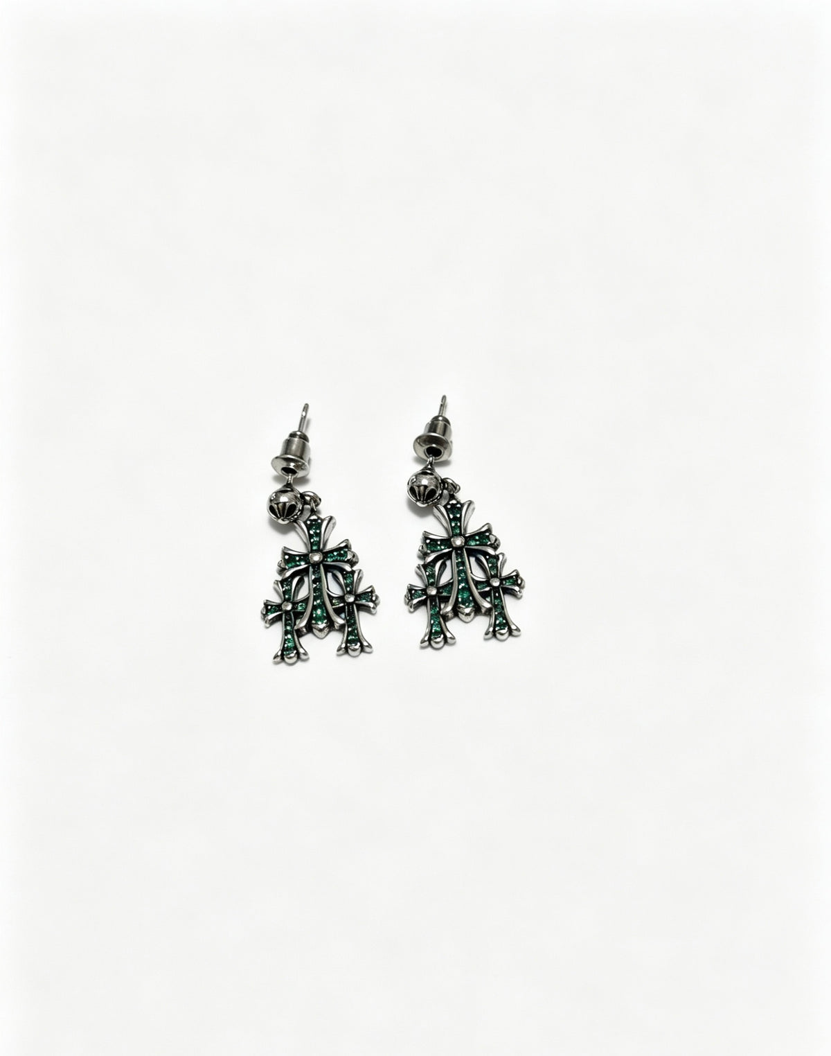 Signature Emblem Statement Earrings in Polished Metal-Tone – Design 018 side detail
