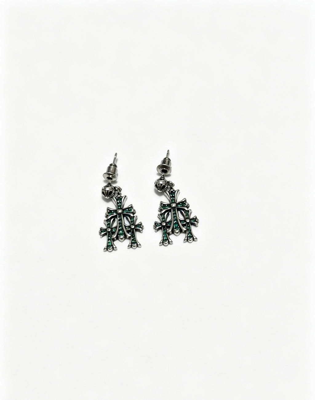 Cross Statement Earrings in Metal-Tone – Design 09 side detail
