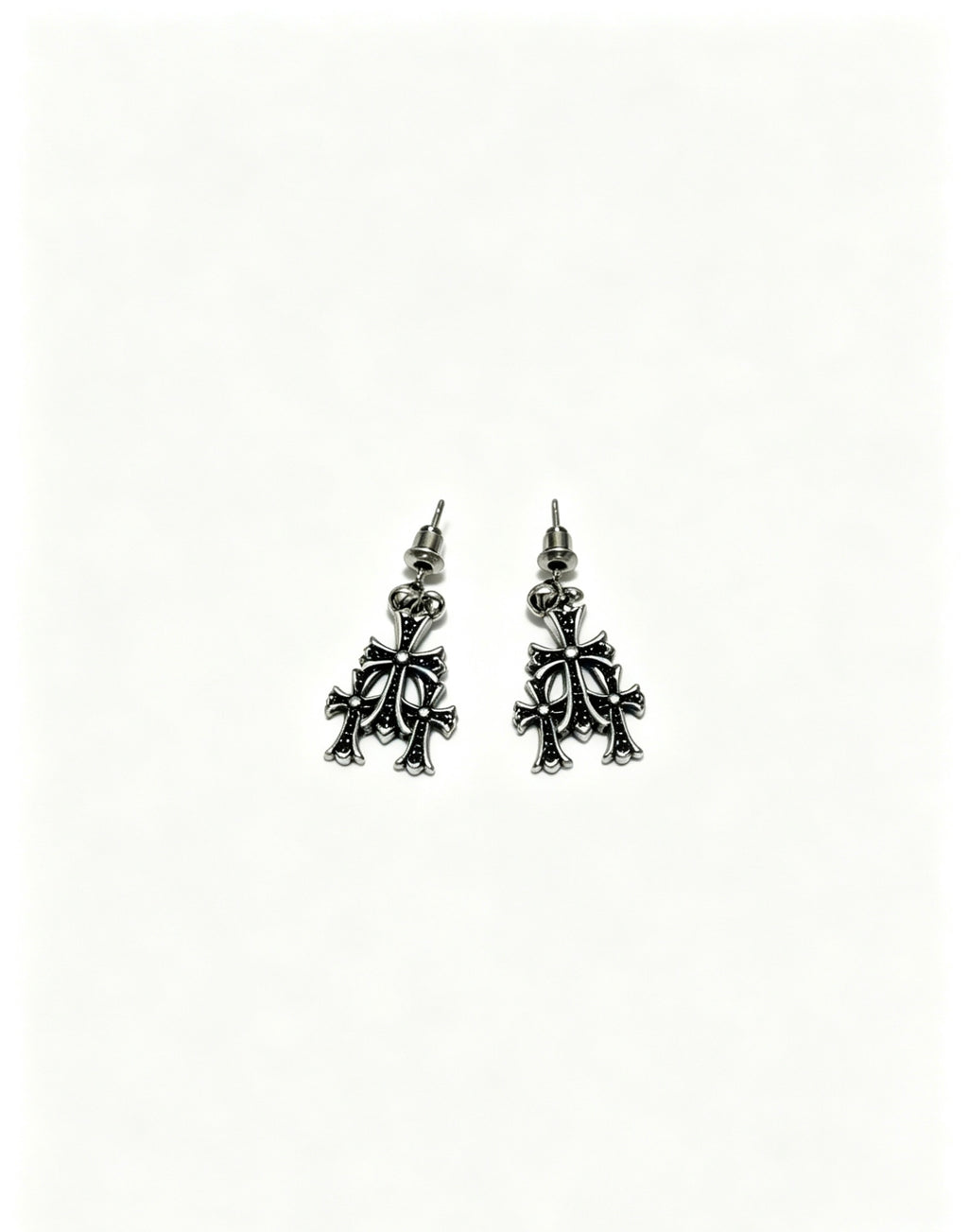 Cross Statement Earrings in Metal-Tone – Design 08 styled product view