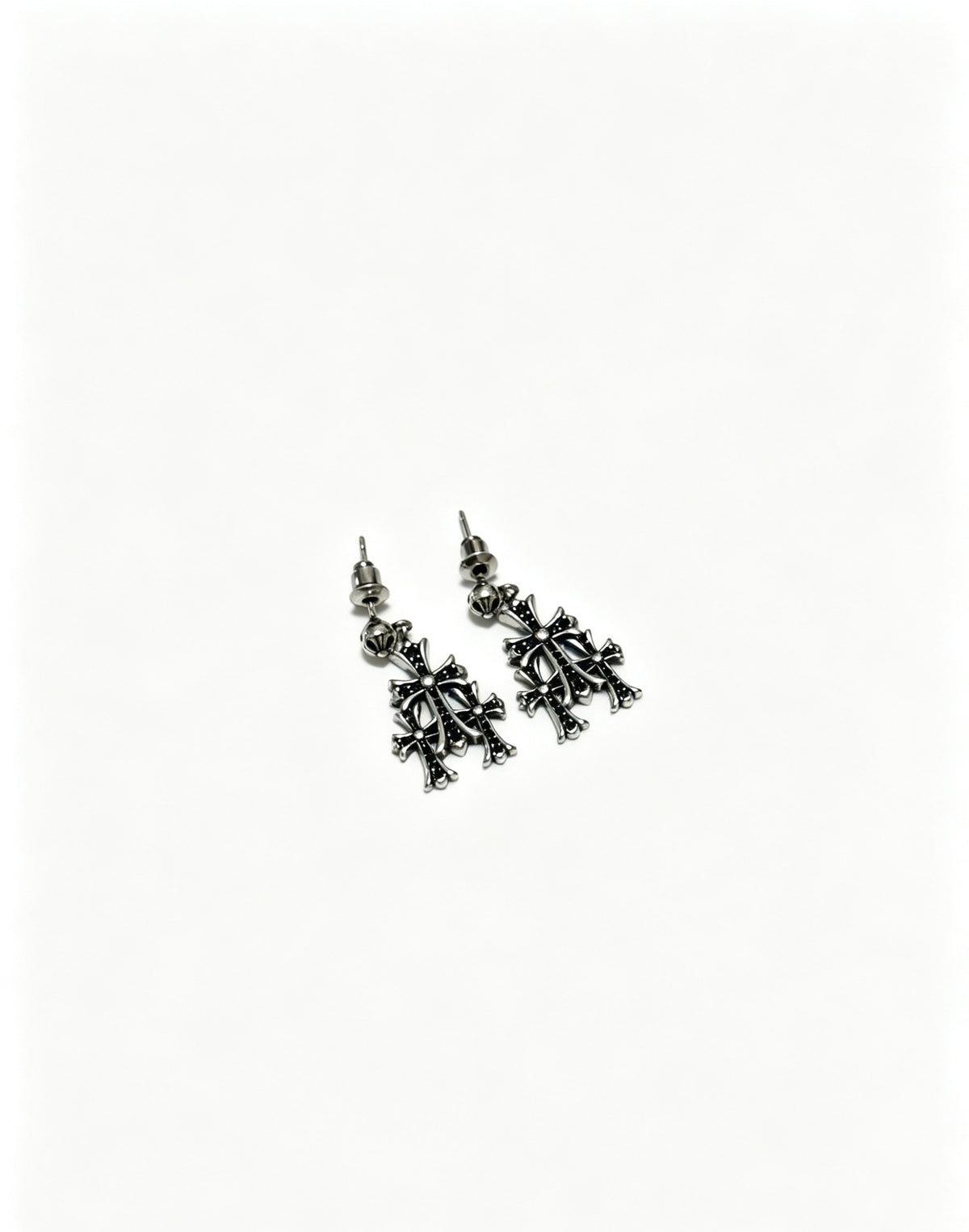 Signature Emblem Statement Earrings in Polished Metal-Tone – Design 017 main product view