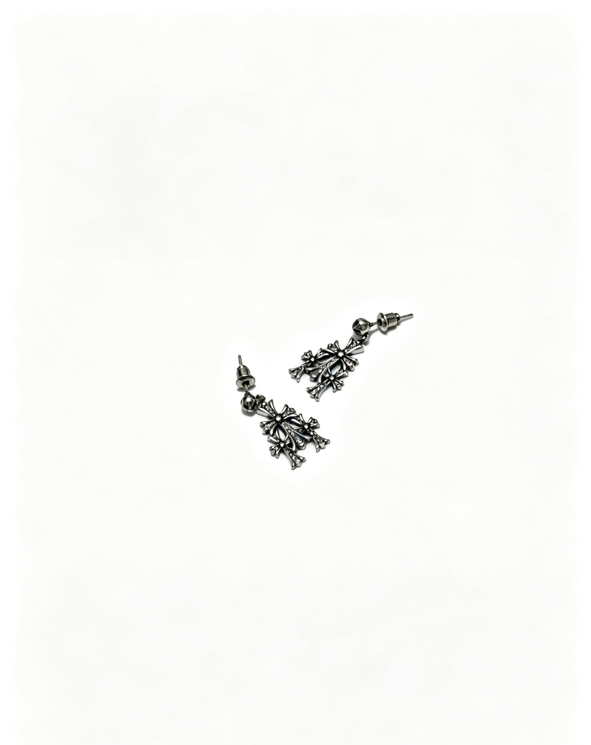 Signature Emblem Statement Earrings in Polished Metal-Tone – Design 016 styled product view