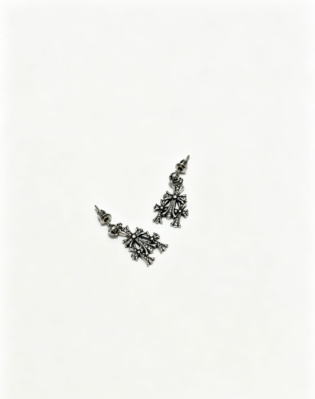 Cross Statement Earrings in Metal-Tone – Design 07 main product view