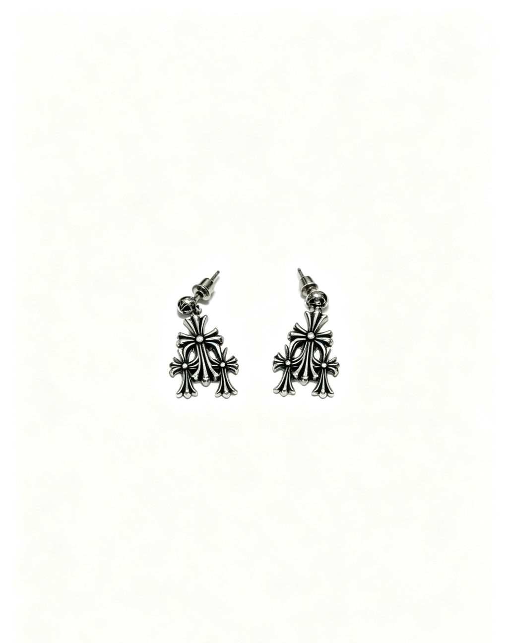 Cross Statement Earrings in Metal-Tone – Design 06 main product view