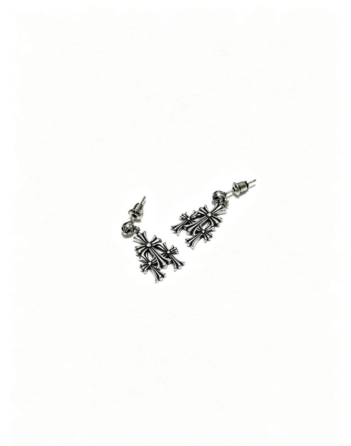 Signature Emblem Statement Earrings in Polished Metal-Tone – Design 015 side detail