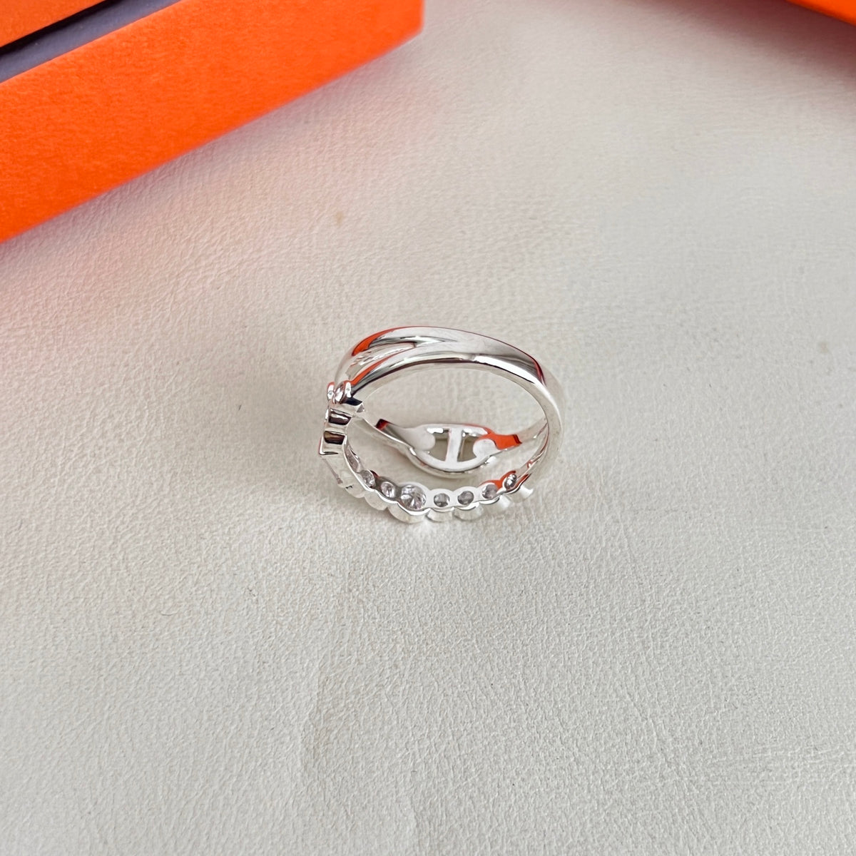 Toggle Statement Ring in Polished Metal-Tone – Toggle Detail front product view