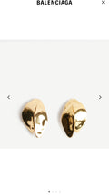 Geometric Emblem Stud Earrings in Polished Metal-Tone – Design 001 main product view