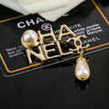 Pearl Brooch in Polished Metal-Tone – Pearl Detail – Design 002 main product view