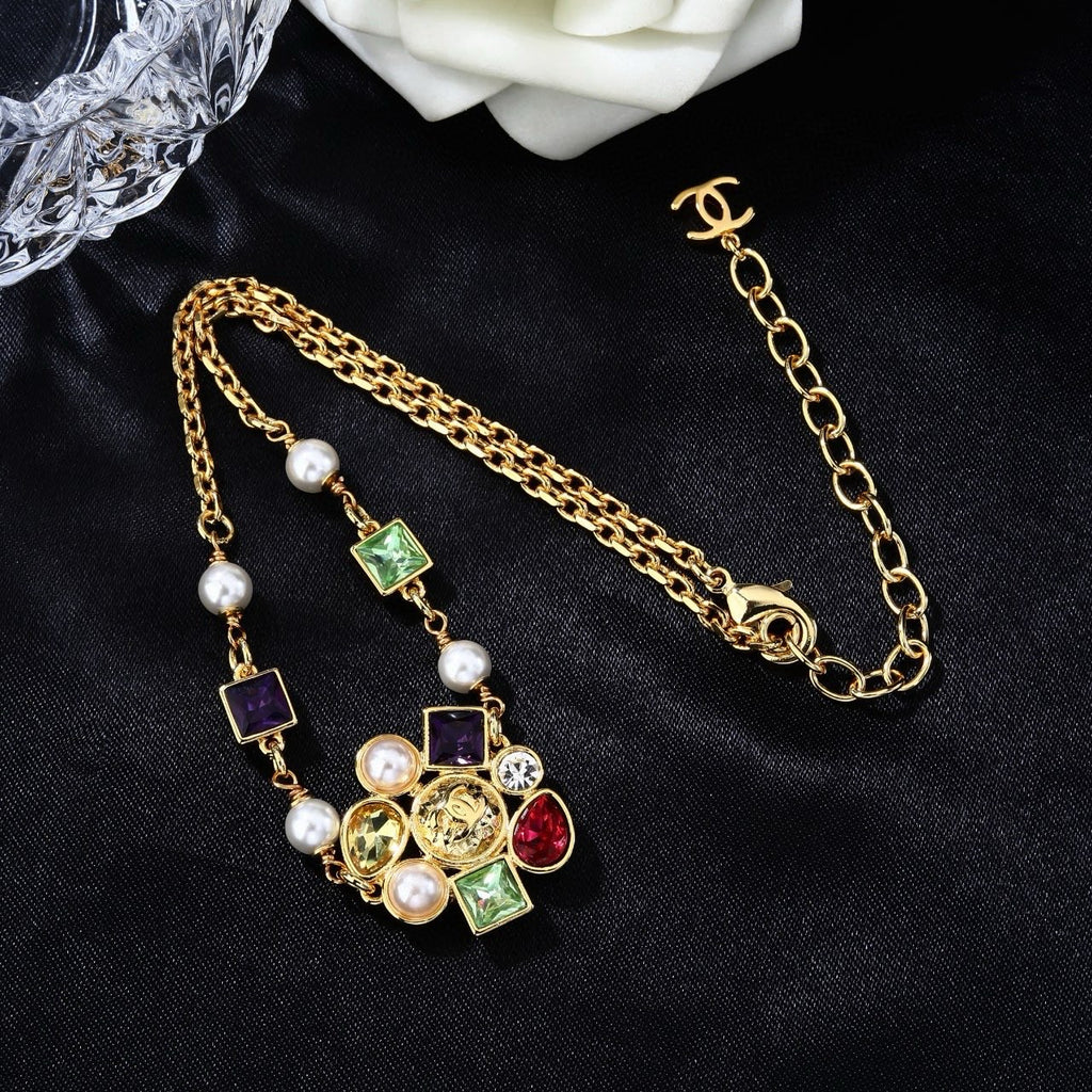 Signature Emblem Pendant Necklace in Polished Metal-Tone – Design 034 side detail