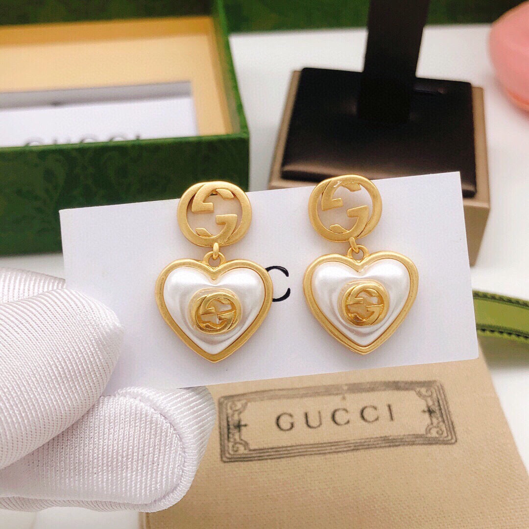 Heart Stud Earrings in Silver-Tone – Crystal Detail main product view