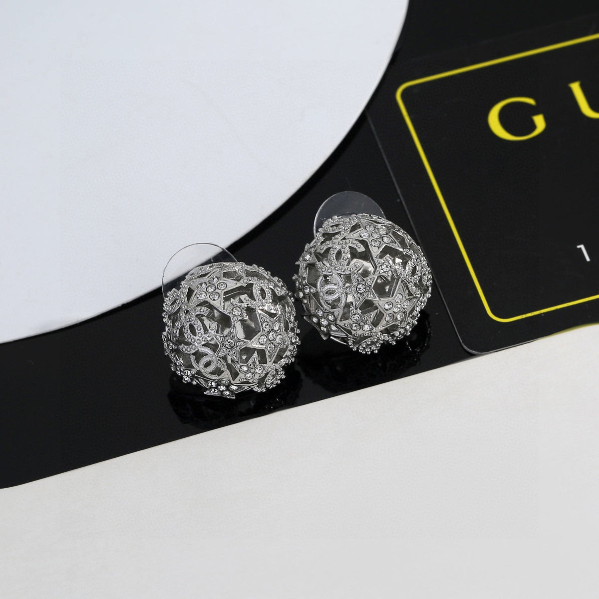 Star Stud Earrings in Gold-Tone – Star Detail – Design 003 side detail