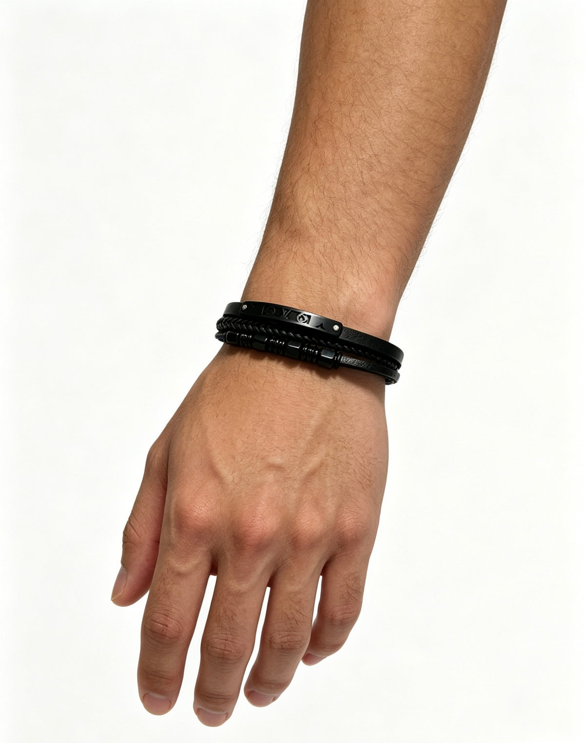 Chain Bangle in Silver-Tone – Blue Detail – Design 005 main product view