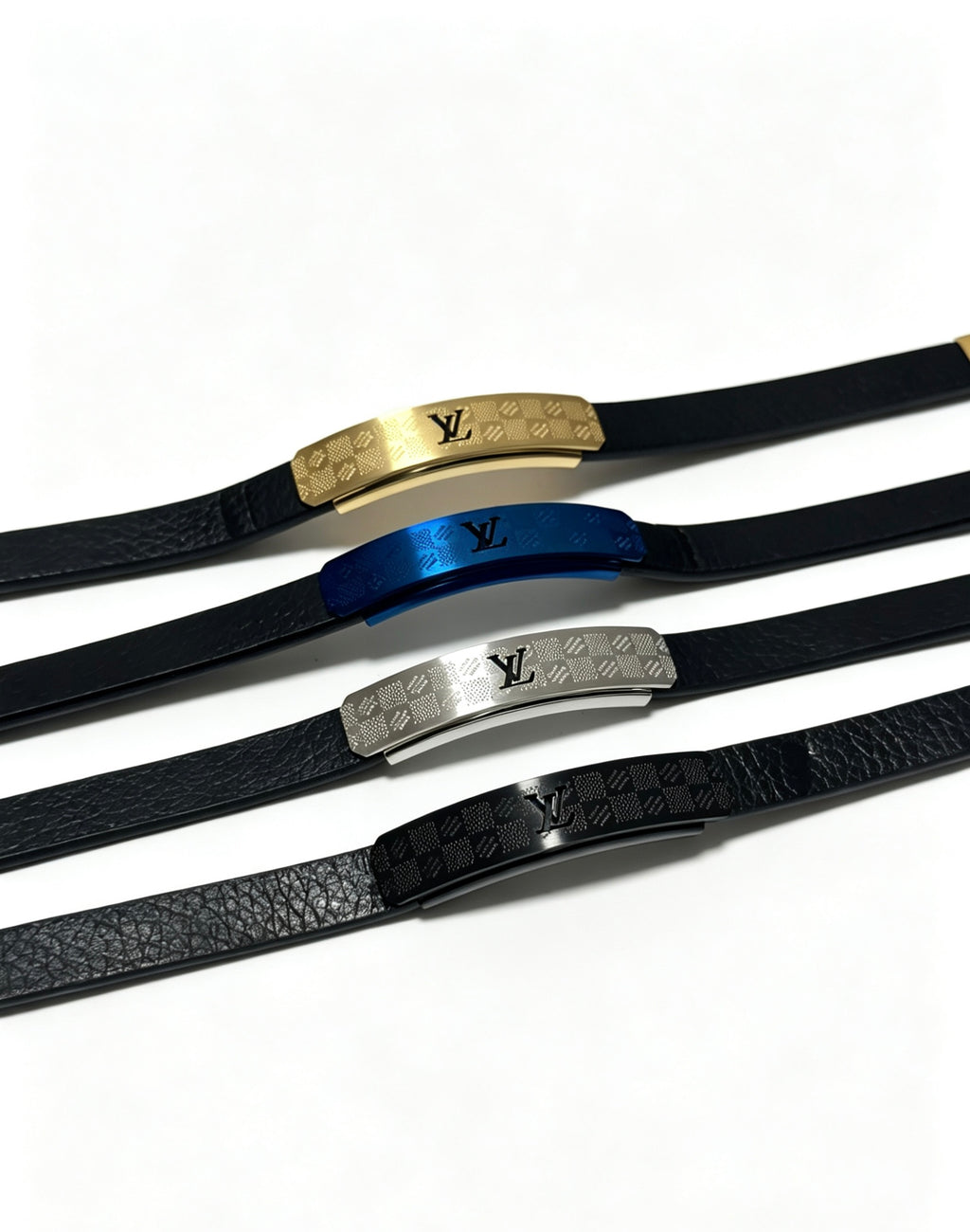 Chain Bangle in Silver-Tone – Blue Detail – Design 002 main product view
