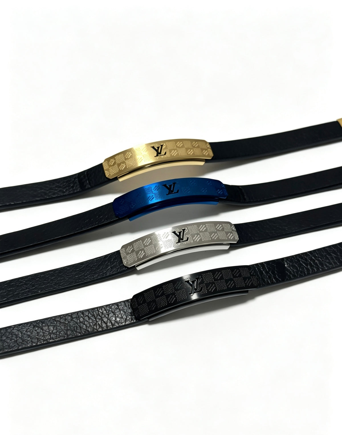 Chain Bangle in Silver-Tone – Blue Detail – Design 004 styled product view