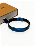 Chain Bangle in Silver-Tone – Blue Detail – Design 002 main product view
