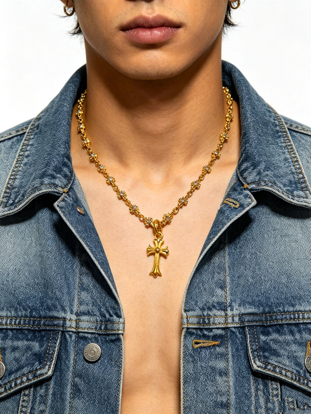 Signature Emblem Pendant Necklace in Polished Metal-Tone – Design 028 main product view