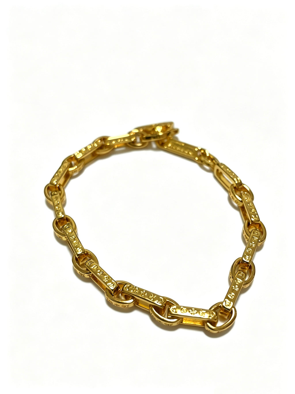 Cross Cuban-Link Bracelet in Antique Silver-Tone – Cuban Link – Design 14 front product view