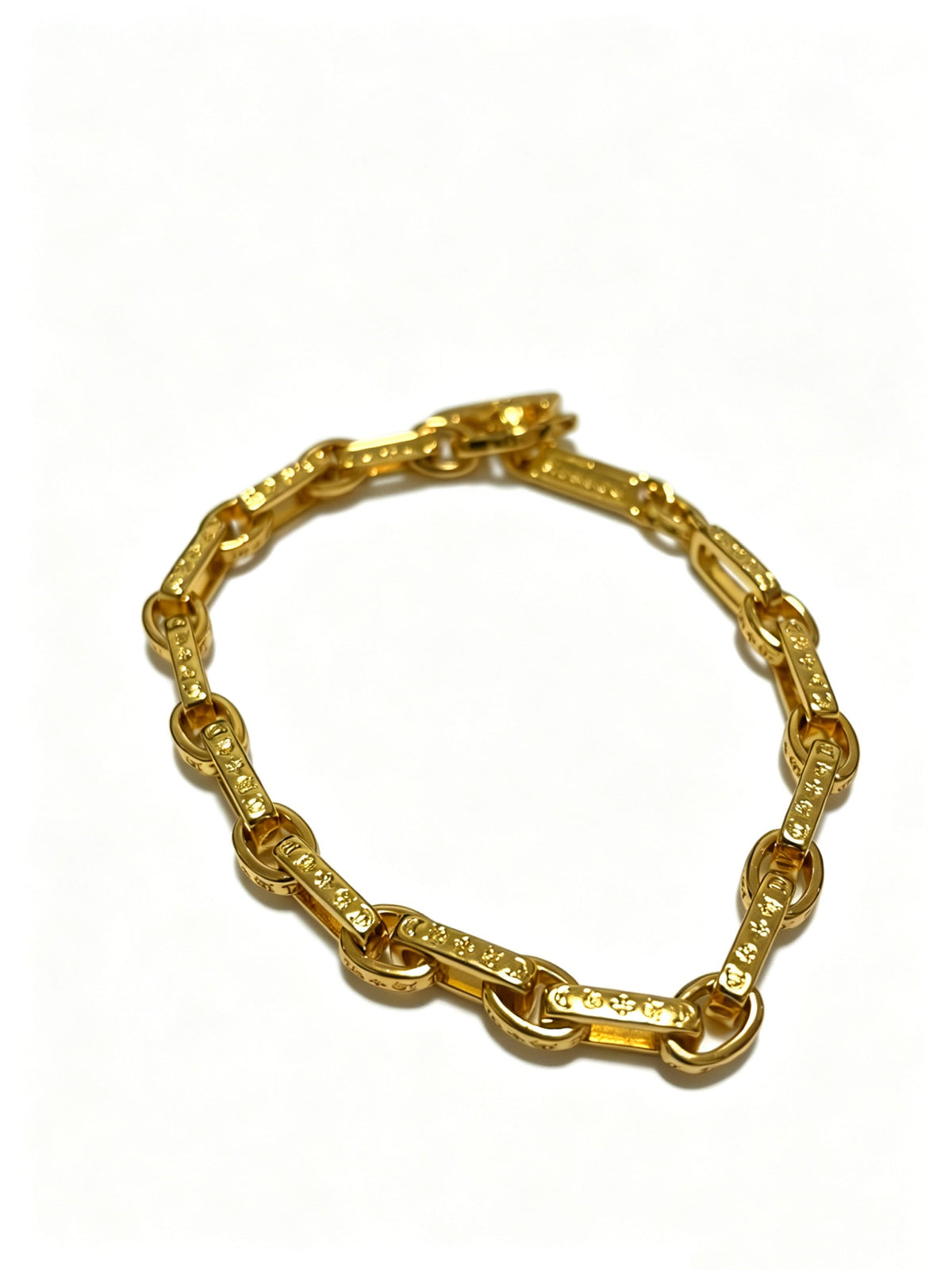 Cross Cuban-Link Bracelet in Antique Silver-Tone – Cuban Link – Design 14 front product view