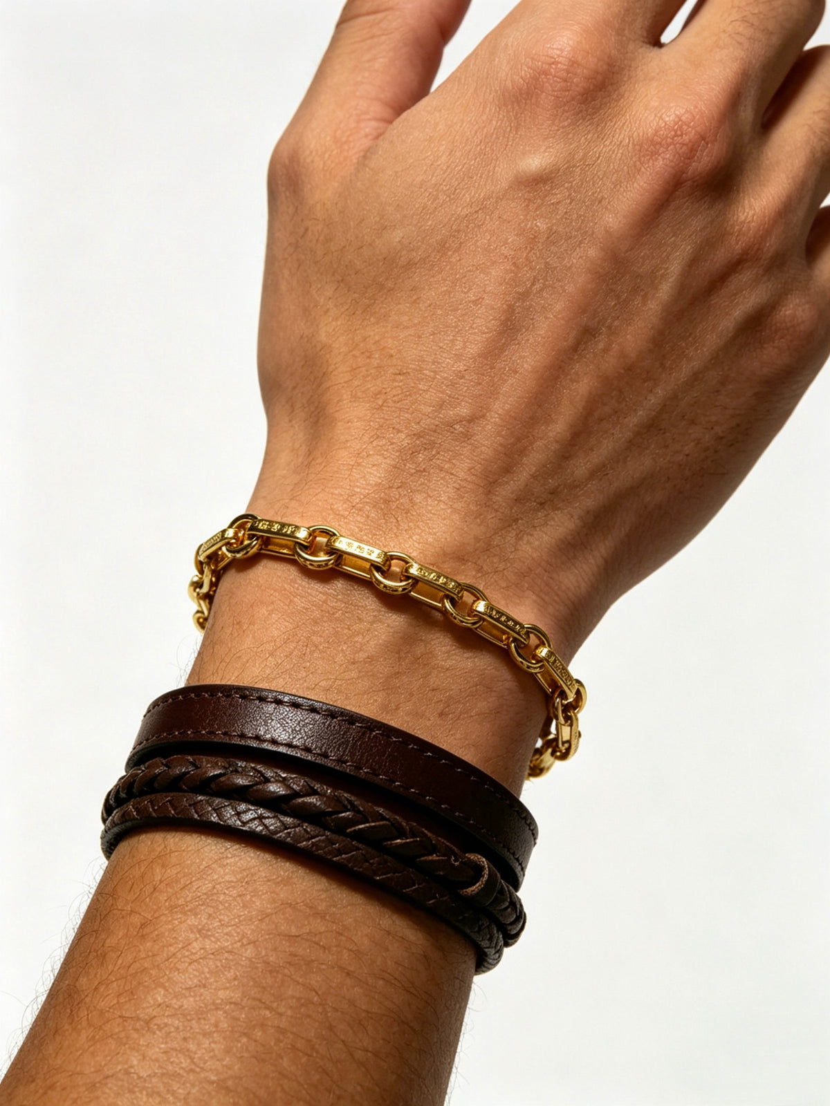 Signature Emblem Bracelet in Polished Metal-Tone – Design 018 main product view