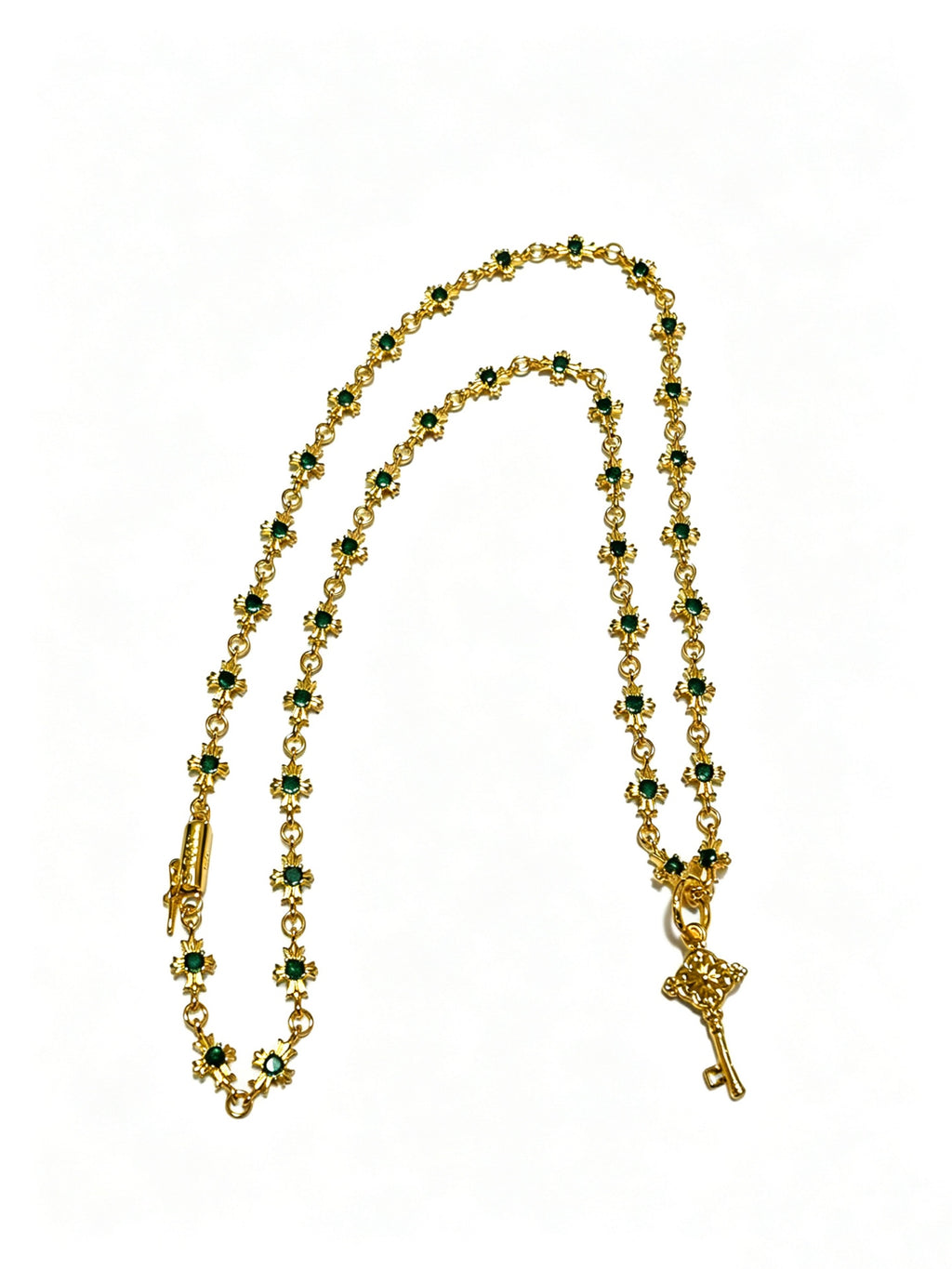Signature Emblem Pendant Necklace in Polished Metal-Tone – Design 026 front product view