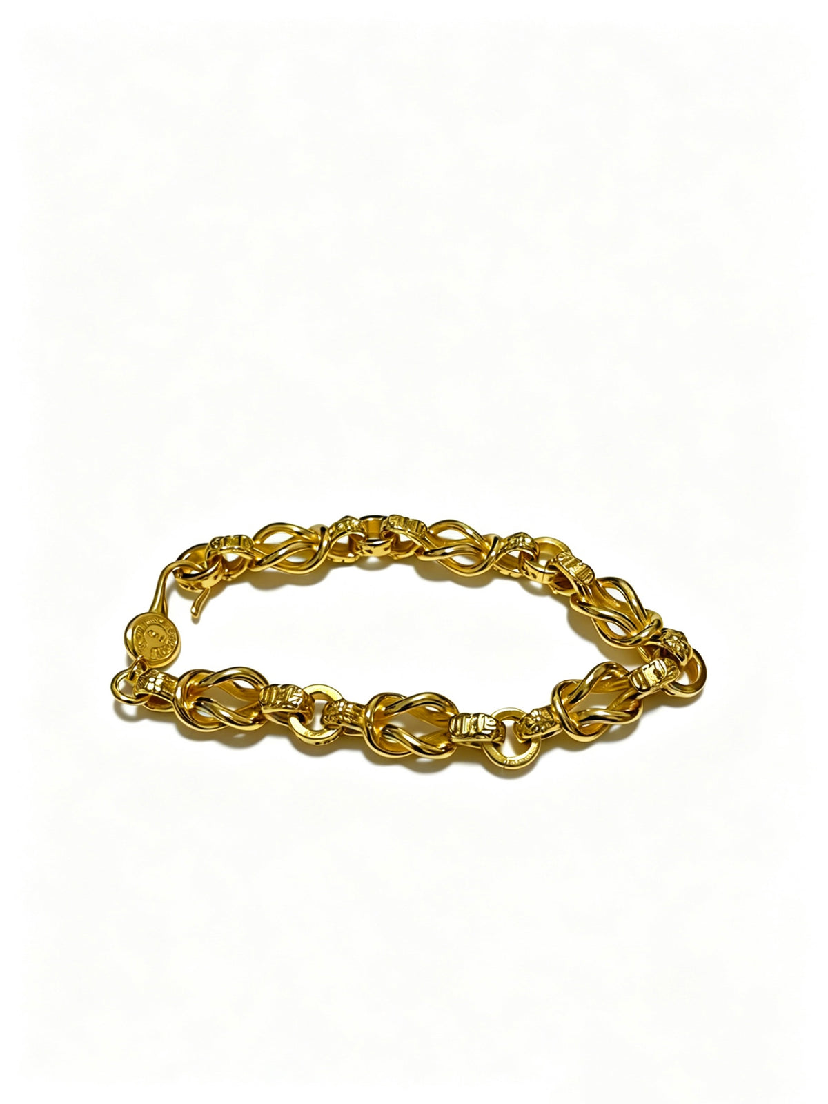 Cross Cuban-Link Bracelet in Antique Silver-Tone – Cuban Link – Design 13 front product view
