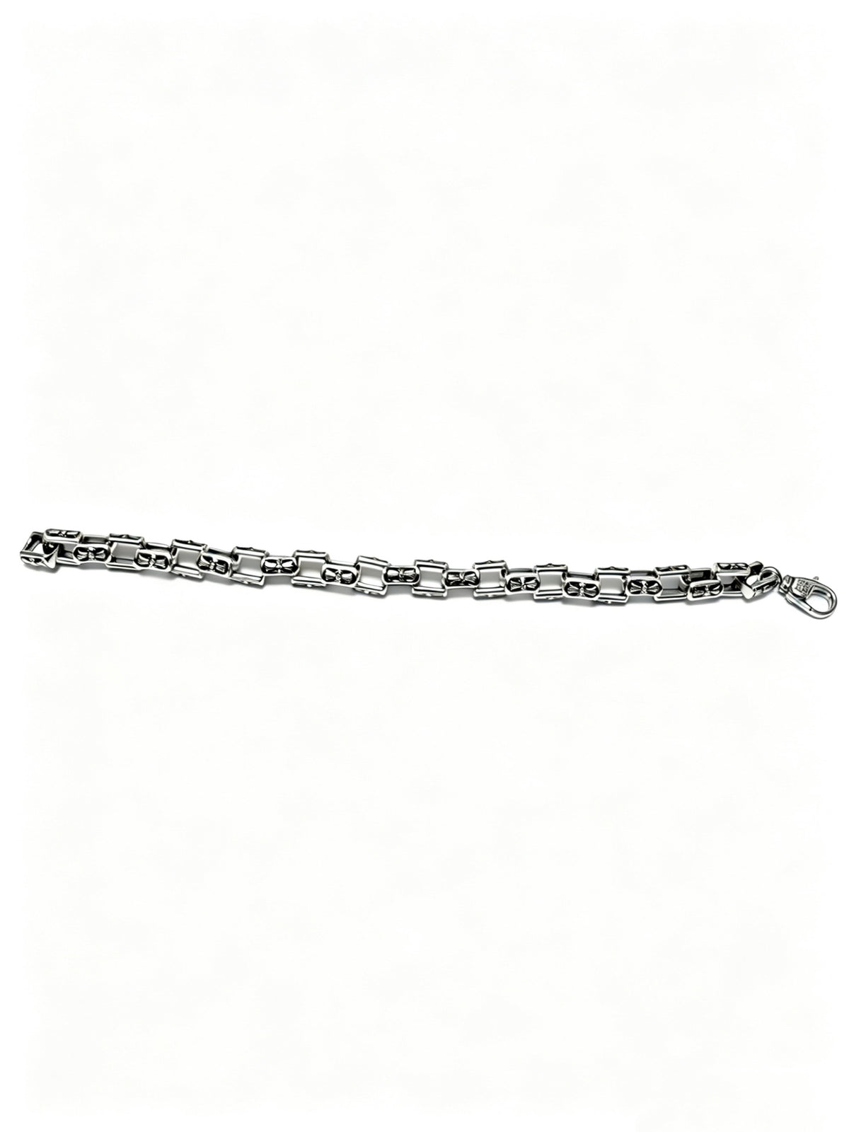 Signature Emblem Bracelet in Polished Metal-Tone – Design 016 side detail