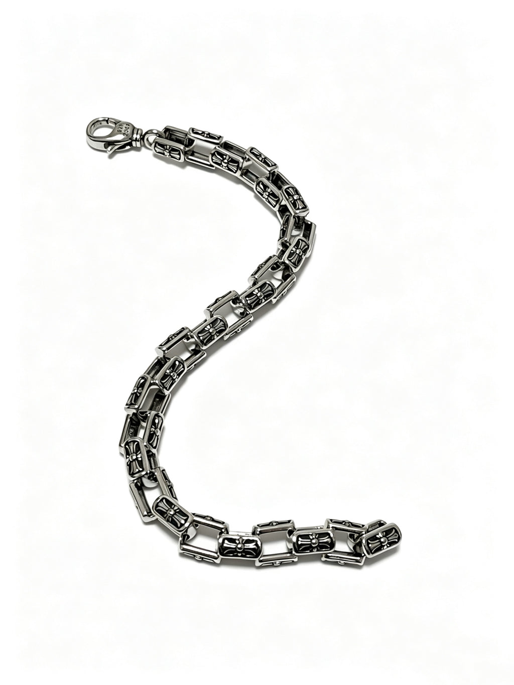 Signature Emblem Bracelet in Polished Metal-Tone – Design 016 front product view