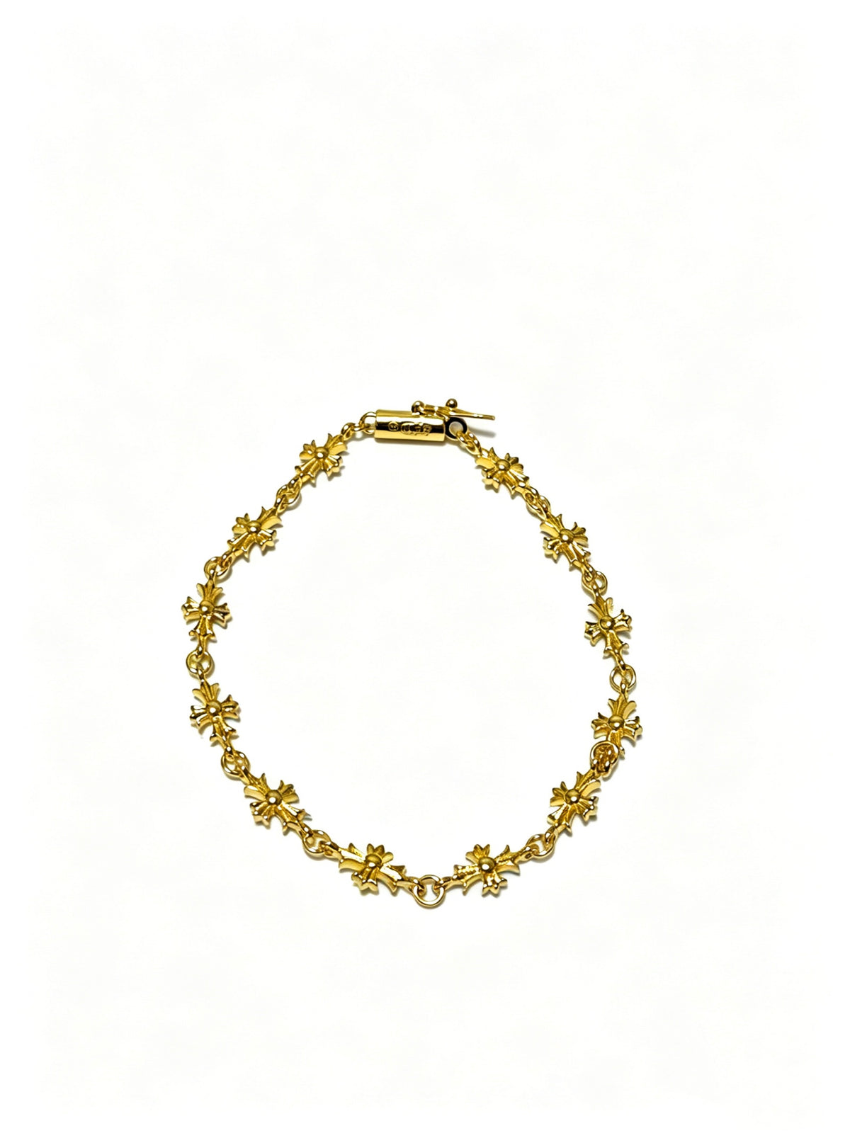 Cross Cuban-Link Bracelet in Antique Silver-Tone – Cuban Link – Design 10 main product view
