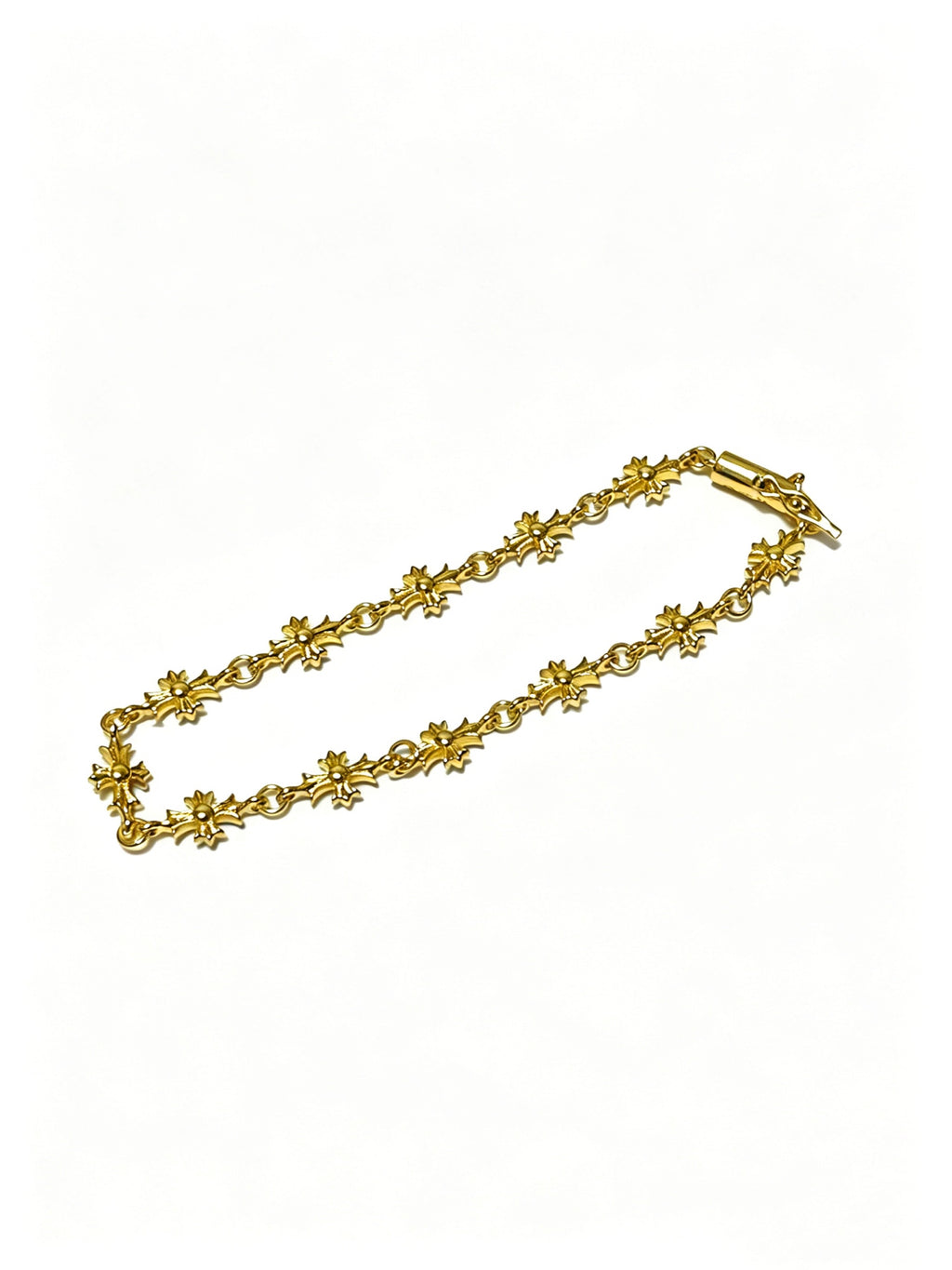 Cross Cuban-Link Bracelet in Antique Silver-Tone – Cuban Link – Design 10 front product view