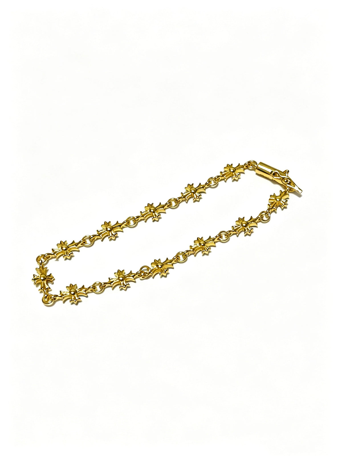 Cross Cuban-Link Bracelet in Antique Silver-Tone – Cuban Link – Design 10 front product view
