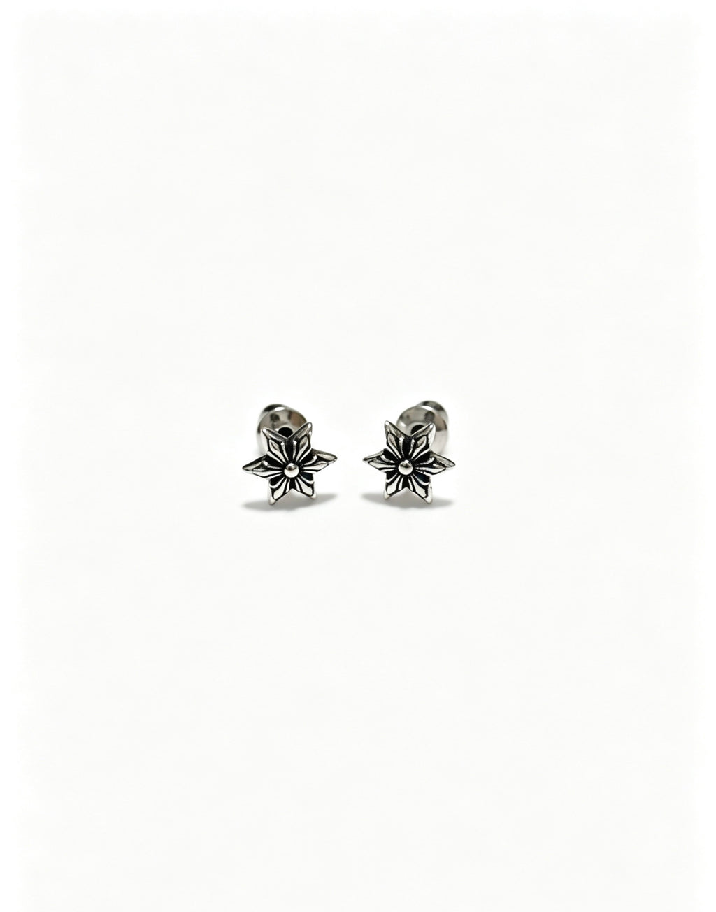 Signature Emblem Statement Earrings in Polished Metal-Tone – Design 014 side detail