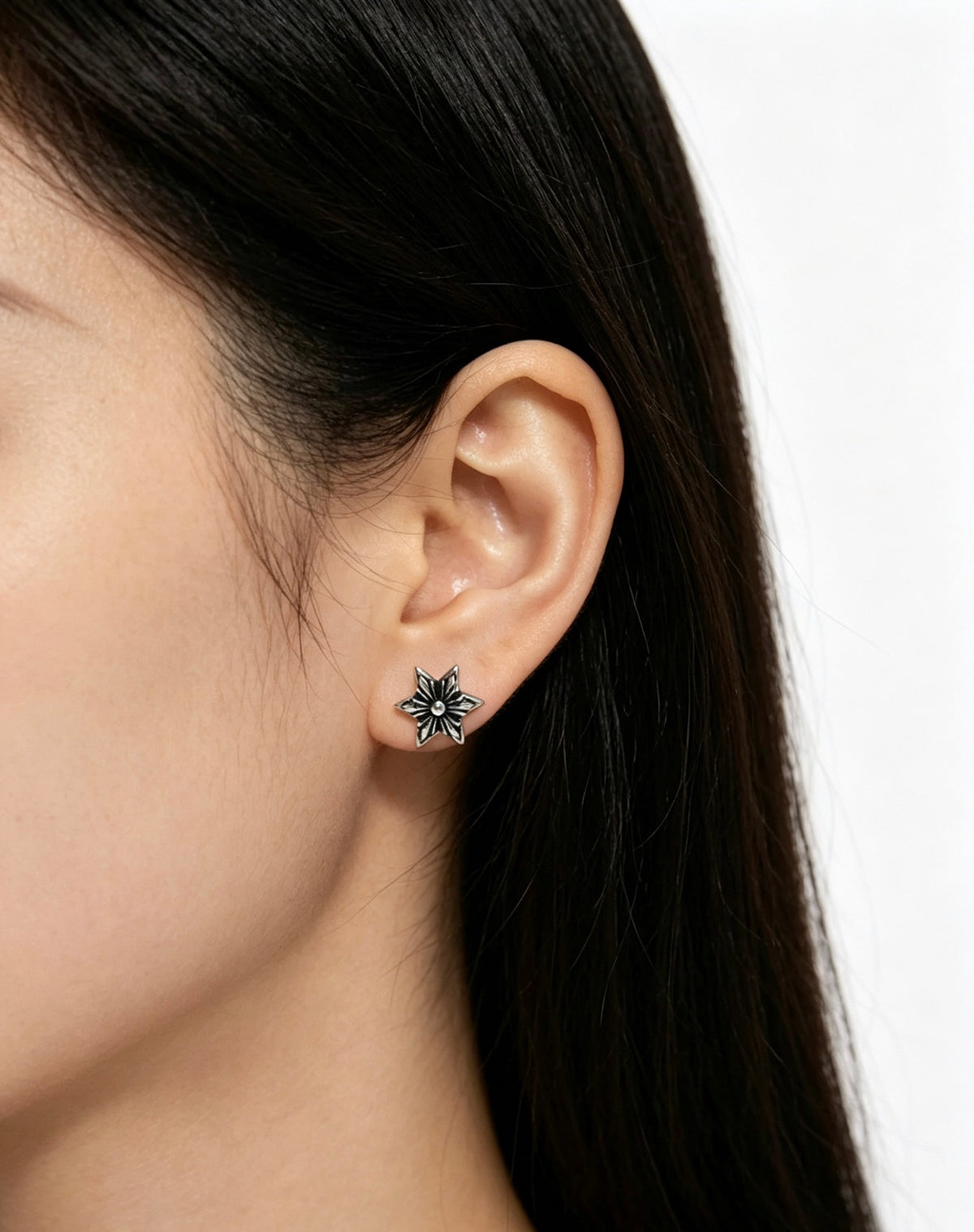 Signature Emblem Statement Earrings in Polished Metal-Tone – Design 014 front product view