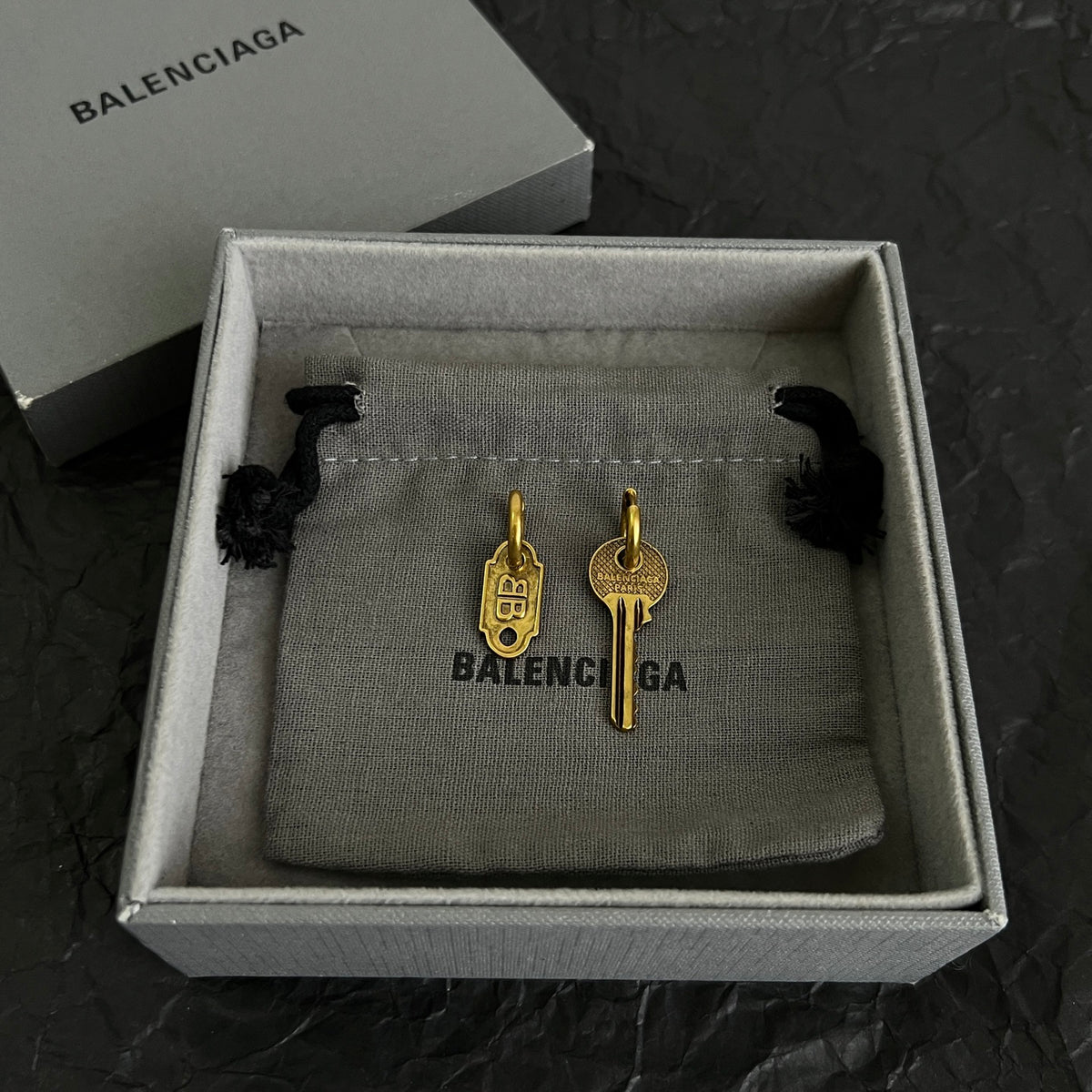 Ring Motif Statement Earrings in Polished Metal-Tone – Design 001 main product view