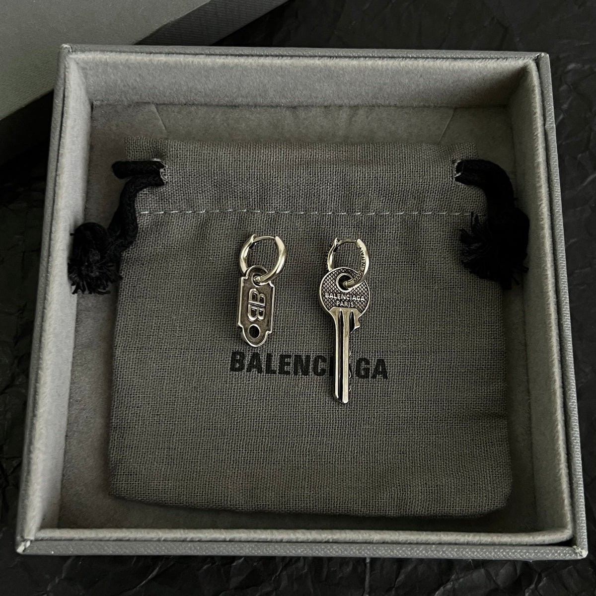 Ring Motif Statement Earrings in Polished Metal-Tone – Design 002 front product view