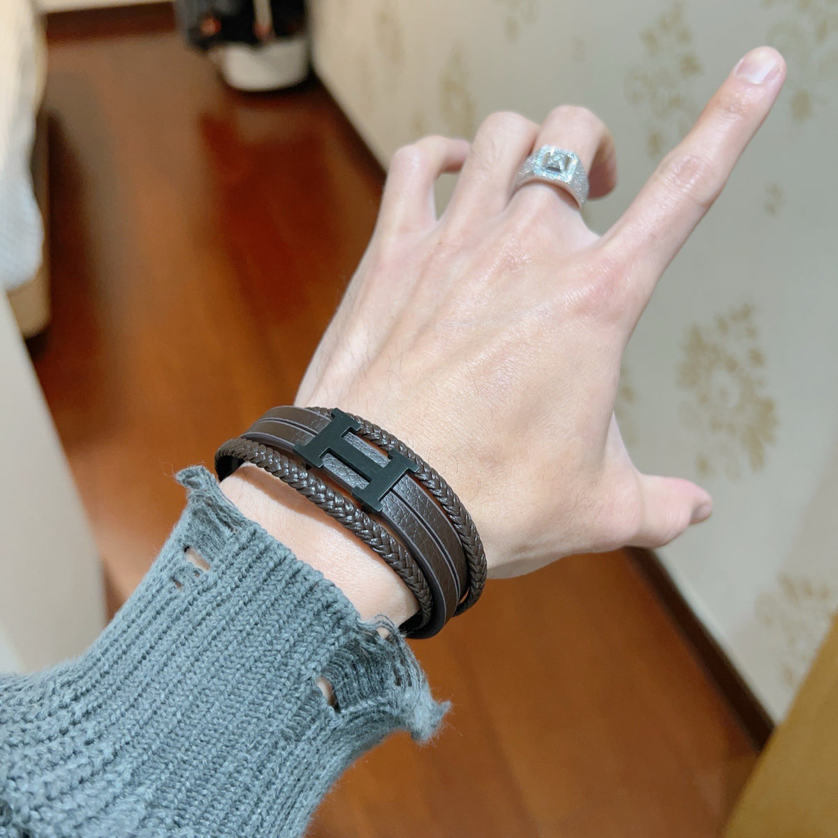 Horse Bangle in Polished Metal-Tone – Design 001 main product view