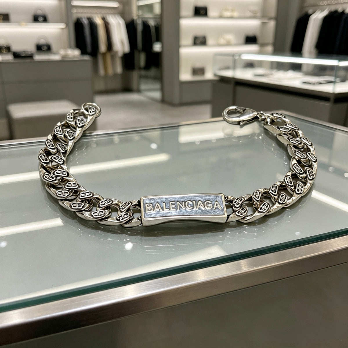 Geometric Emblem Bracelet in Polished Metal-Tone – Design 026 main product view