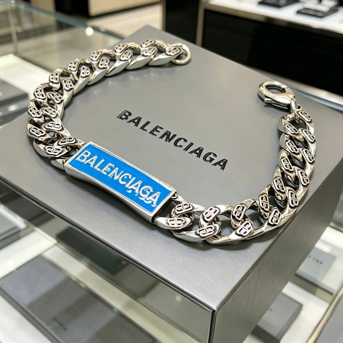 Geometric Emblem Bracelet in Polished Metal-Tone – Design 027 main product view