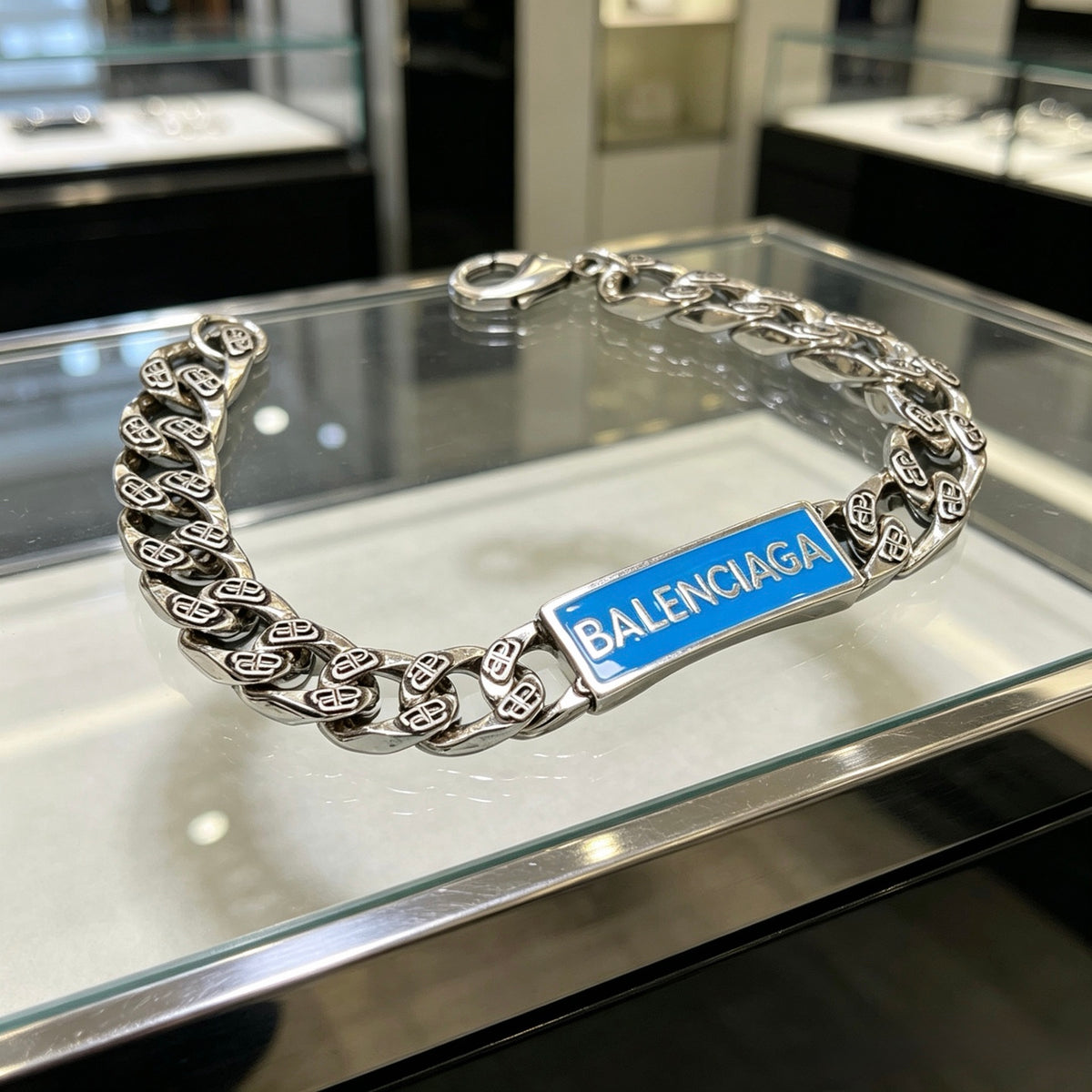 Geometric Emblem Bracelet in Polished Metal-Tone – Design 027 main product view