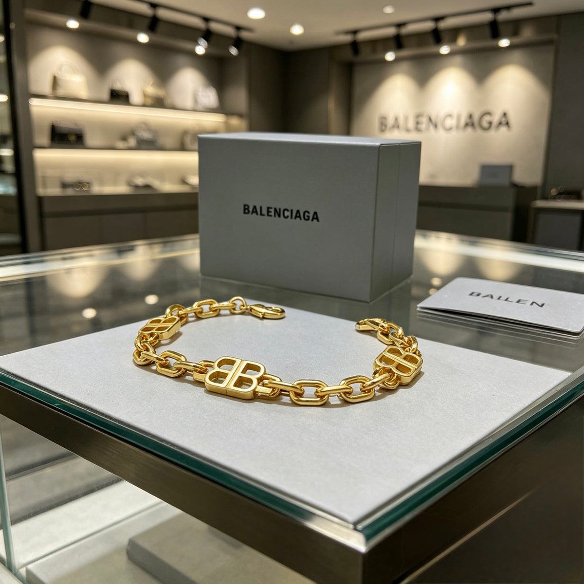 Geometric Emblem Bracelet in Polished Metal-Tone – Design 028 front product view