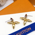 Geometric Emblem Stud Earrings in Silver-Tone – Silver Detail – Design 002 main product view