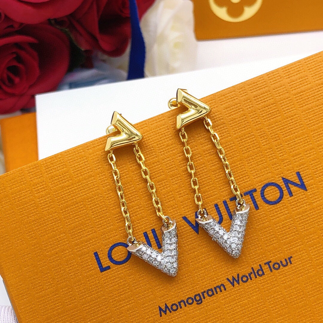 Geometric Emblem Stud Earrings in Gold-Tone – Design 012 main product view