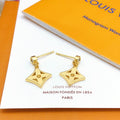 Geometric Emblem Stud Earrings in Gold-Tone – Design 006 main product view
