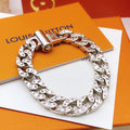 Geometric Emblem Bracelet in Silver-Tone – Silver Detail – Design 008 main product view
