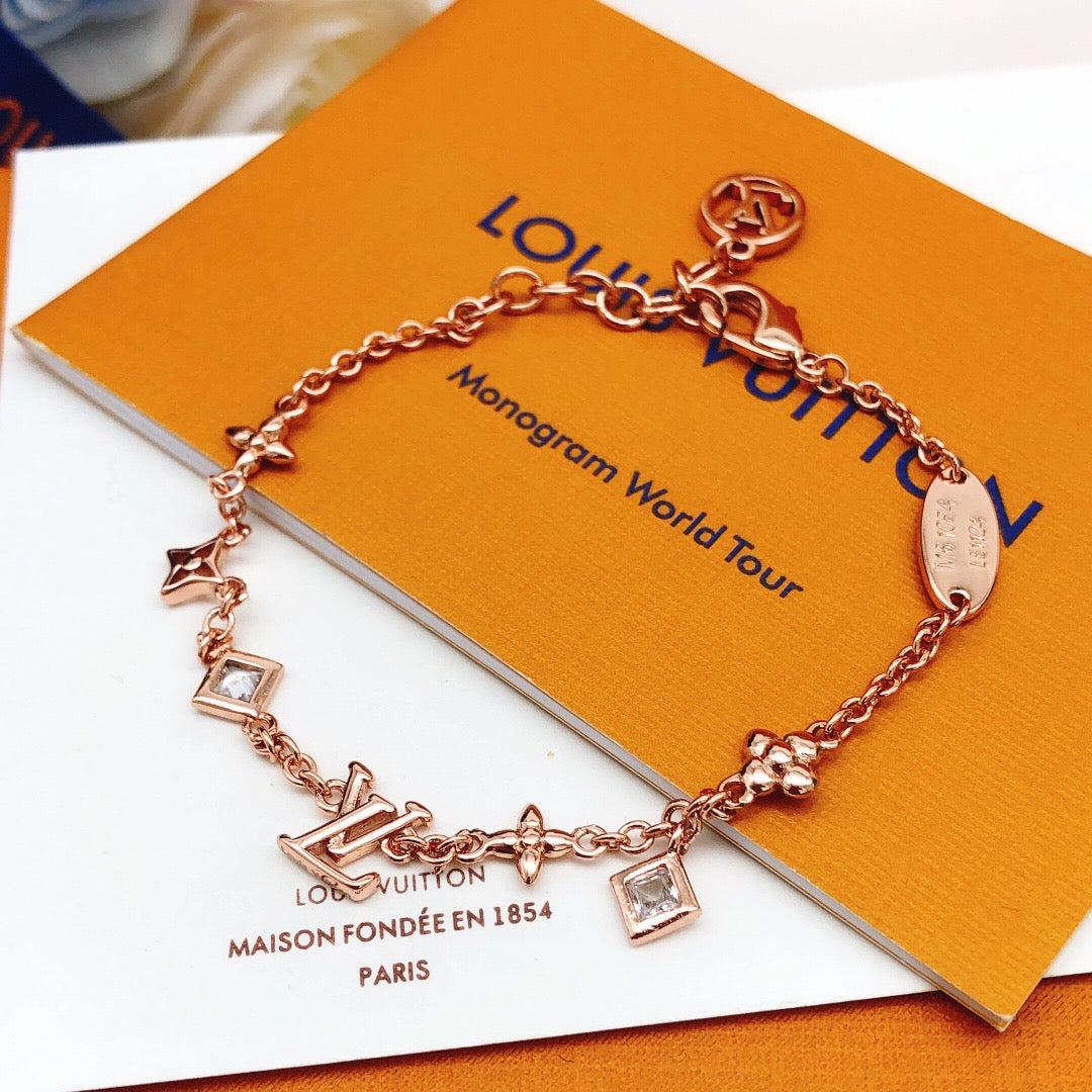 Geometric Emblem Bracelet in Rose-Gold-Tone – Rose Gold Detail – Design 008 front product view