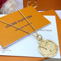 Round Pendant Necklace in Gold-Tone – Design 003 main product view