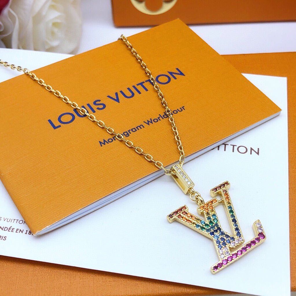 Geometric Emblem Pendant Necklace in Gold-Tone – Design 023 detail view