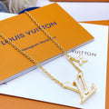 Geometric Emblem Pendant Necklace in Gold-Tone – White Detail – Design 003 main product view