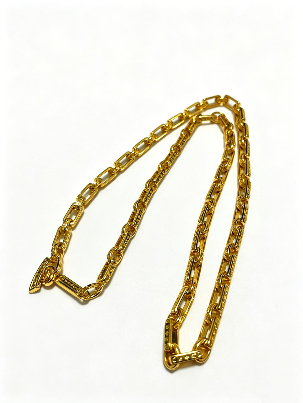 Signature Emblem Pendant Necklace in Polished Metal-Tone – Design 021 detail view